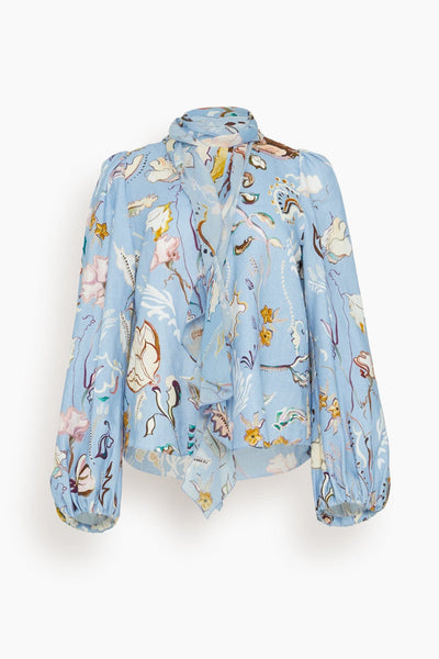 Floral Power Blouse in Wicked Flower Blue