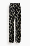 R13 Double Pleat Trouser in Floral on Black