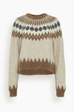 Nili Lotan Sweaters Alena Sweater in Oatmeal Fairisle Alena Sweater in Oatmeal Fairisle