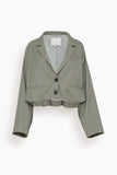 Tibi Jackets Ellis Suiting Raglan Sleeve Blazer in Light Green Multi Tibi Ellis Suiting Raglan Sleeve Blazer in Light Green Multi