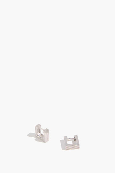 Mini Narrow Aurelia Hoops in Silver