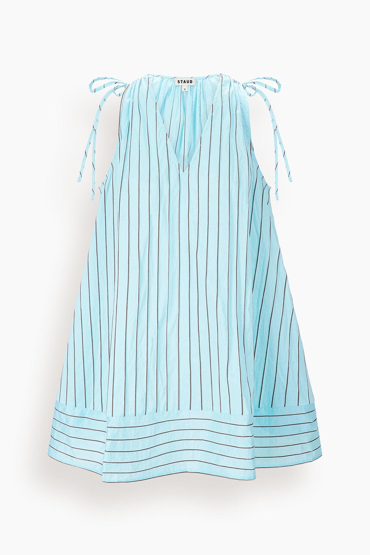 STAUD Elena Mixed Stripe Cotton Blend Shift Dress in Pool Stripe at Nordstrom, Size X-Large STAUD Elena Mixed Stripe Cotton Blend Shift Dress in Pool Stripe at Nordstrom, Size X-Large