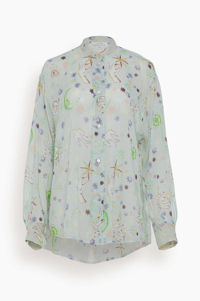 Love Alchemy Cotton Silk Voile Oversized Shirt in Paradise