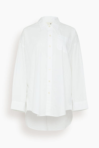 Drop Neck Oxford Shirt in White (TS)