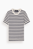 Nili Lotan Alita Stripe Sweater in Ivory/Dark Lapis