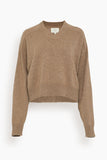 Loulou de Saison Anzor V-Neck Boxy Sweater in Taupe Melange