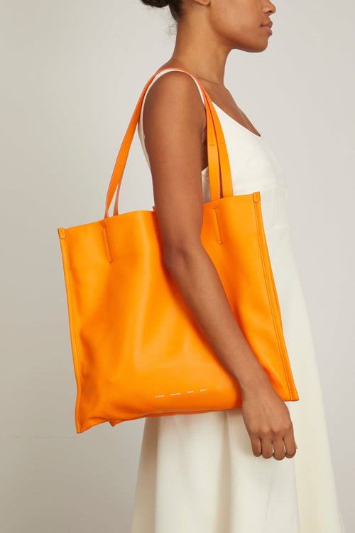 Proenza Schouler White Label Tote Bags Twin Nappa Tote in Tangerine