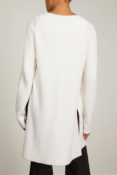 Proenza Schouler White Label Sweaters Ribbed Cotton Button Sweater in Off White Proenza Schouler White Label Ribbed Cotton Button Sweater in Off White