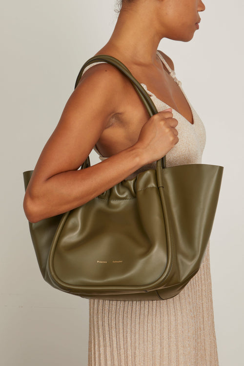 Proenza Schouler Handbags Tote Bags Large Ruched Tote in Olive
