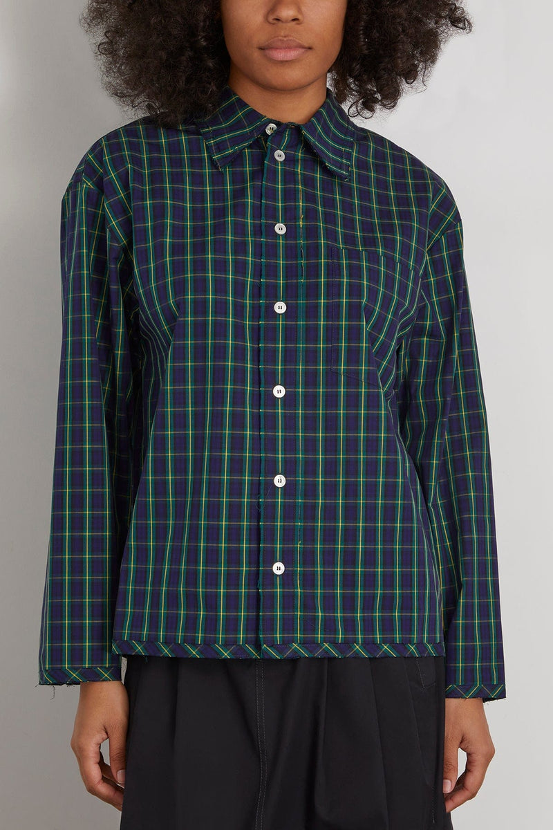 Meryll Rogge Cut Off Shirt in Navy/Green Multi – Hampden Clothing