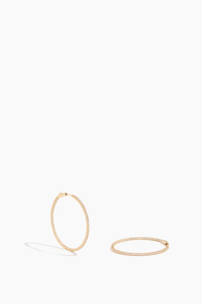 Diamond Hoops in 14k Yellow Gold