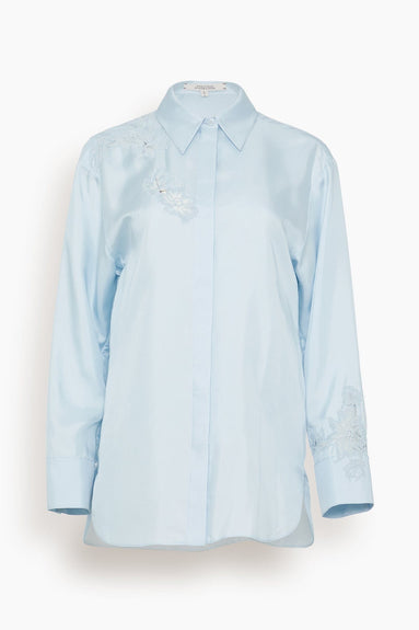 Dorothee Schumacher Tops Sensual Coolness Blouse in Soft Blue
