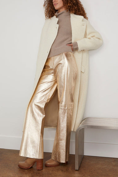Forte Forte Pants Laminated Leather Palazzo Pants in Stardust Forte Forte Laminated Leather Palazzo Pants in Stardust
