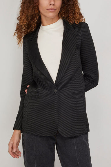 Forte Forte Jackets Diagonal Structure Couture Jacket in Noir Forte Forte Diagonal Structure Couture Jacket in Noir