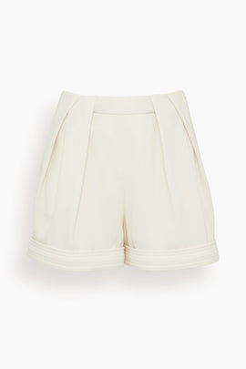 Pleated Shorts in Cream