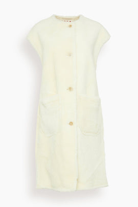 Velour Shearling Vest in Glass