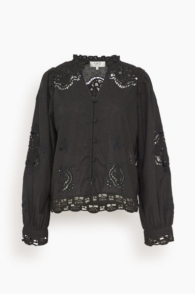 Sea Tops Edith Embroidered Long Sleeve Top in Black SEA Edith Embroidered Long Sleeve Top in Black