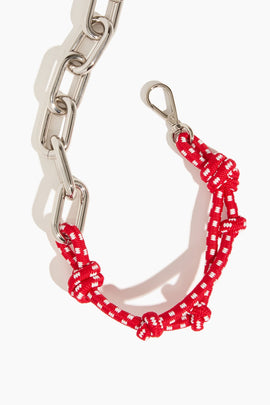 Rope and Chain Necklace in Red White