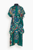 Sacai Floral Print Dress in Green