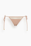 Kiki De Montparnasse Lace Inset String Tie Bikini Bottom in Buff
