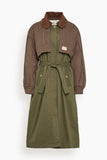 Sea Tristan Color Block Trench Coat in Multi