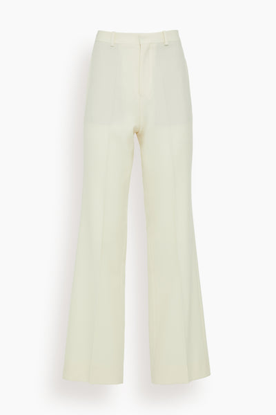 Credo Wool Straight Trousers in Cream