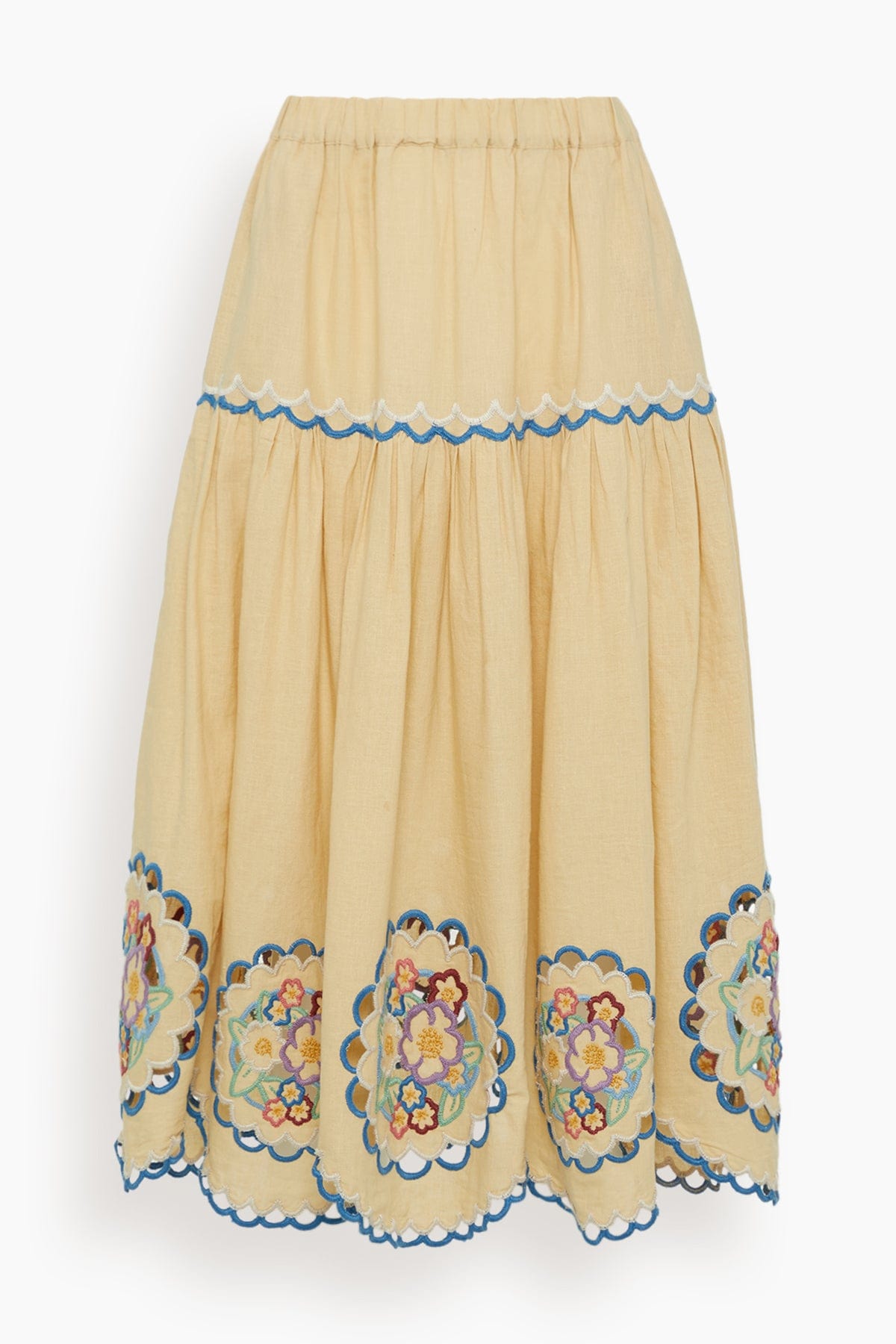 Sea Skirts Melinda Embroidered Skirt in Ecru Melinda Embroidered Skirt in Ecru