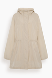 Another Tomorrow Recycled Nylon Anorak in Sand