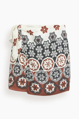 Lydia Skirt in Cream/Deep Clay Multi