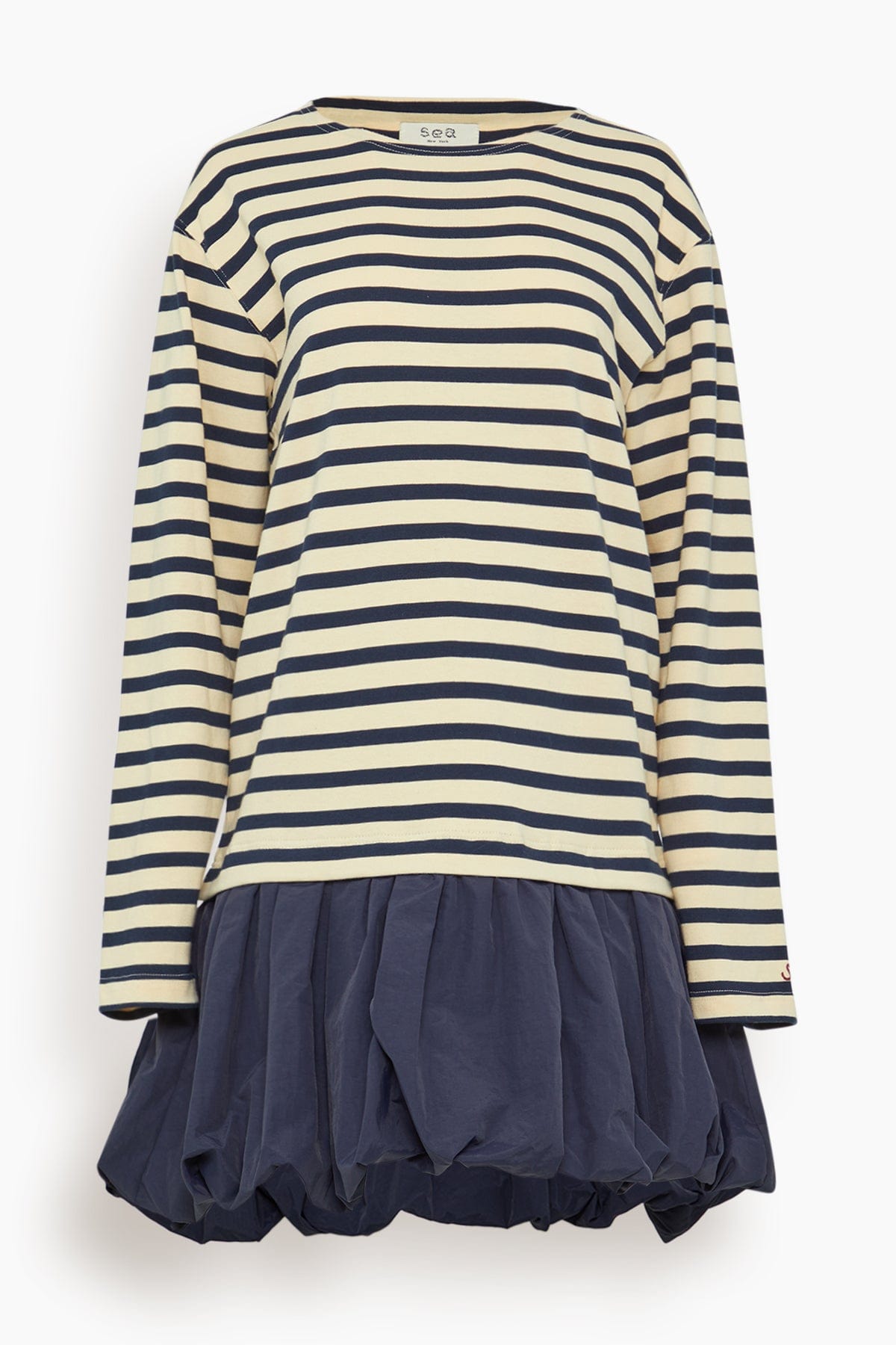 Sea Athena Solid Combo T-Shirt Bubble Dress in Multi