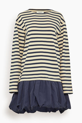 Athena Solid Combo T-Shirt Bubble Dress in Multi