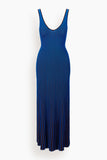 Staud Claretta Dress in Espresso/Cobalt