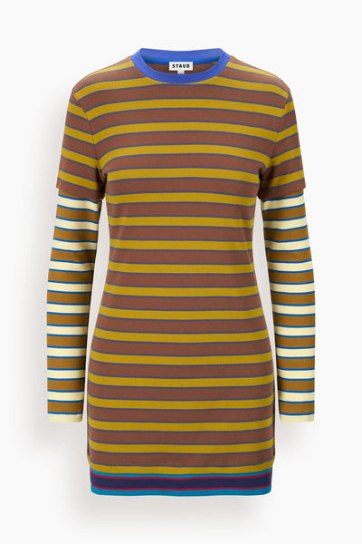 Dillon Dress in Cigar/Sonoma Stripe