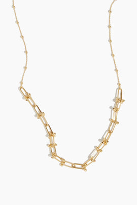Fancy Link Necklace in 14k Yellow Gold