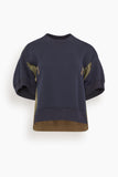 Sponge Pullover in Navy/Dark Khaki