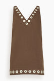 Alemais Tobe Denim Mini Dress in Chocolate