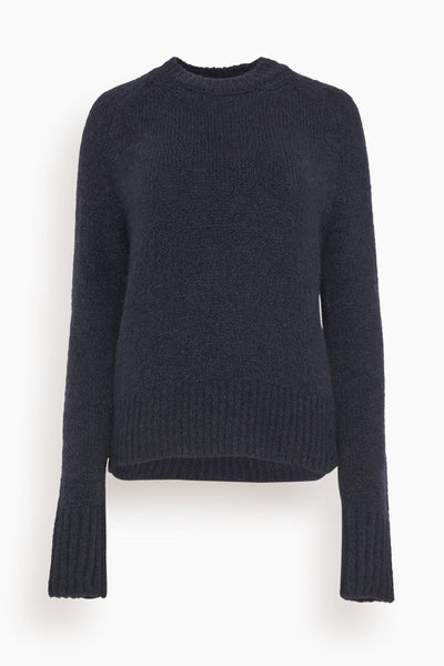 Stretch Brushed Wool Mohair Sweater in Notte