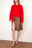 Loulou Studio Skirts Ekare Slit Skirt in Wood Loulou Studio Ekare Slit Skirt in Wood