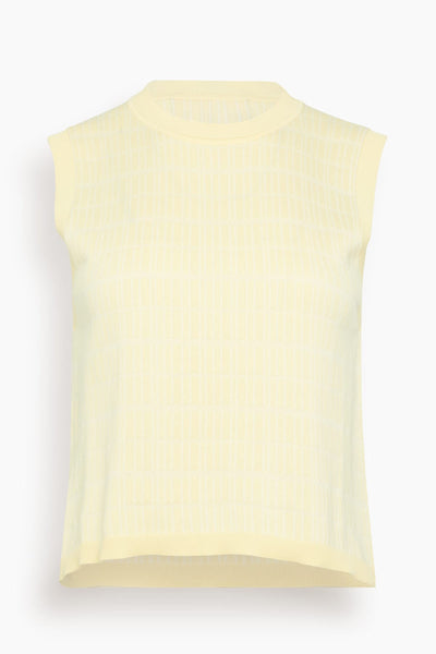 Bicolor Jacquard Top in Light Yellow Cream