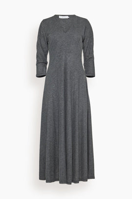 Livia Dress in Wool Jersey in Coal Melange