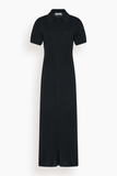 Another Tomorrow Pique Polo Dress in Black