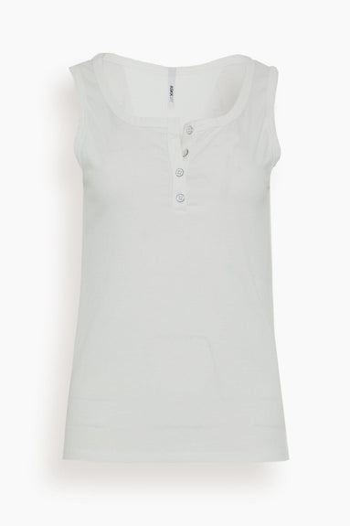 Askk NY Tops Henley Tank in Ivory