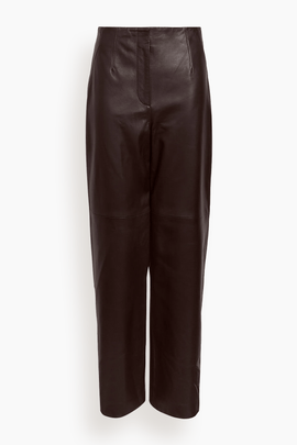 Weston Leather Pant in Dark Fig