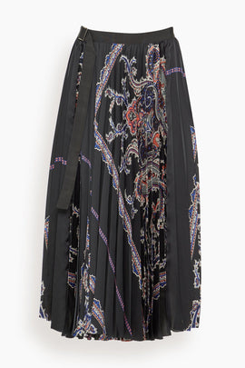 Paisley Print Skirt in Black