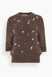 Dorothee Schumacher Loving Touch Embellished Pullover in Black Chocolate