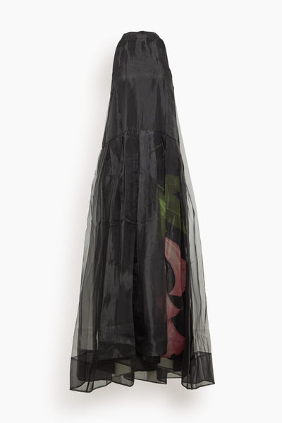 Laney Dress in Trumpet Flower Black