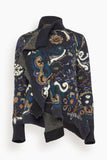 Sacai Floral Jacquard Knit Blouson in Navy
