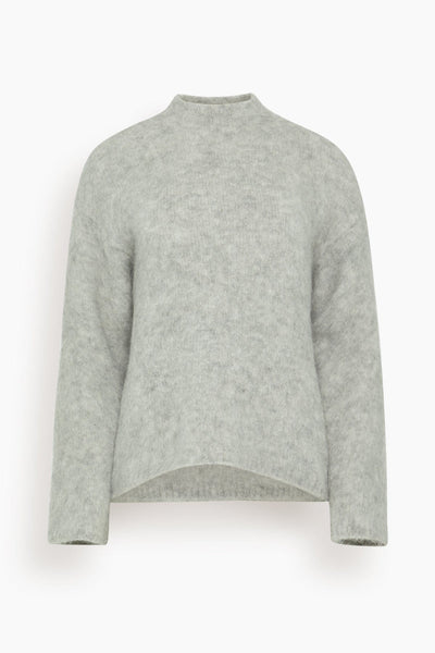 Stretch Baby Suri Alpaca Oversized Sweater in Pearl