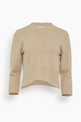 Mora Cropped Sweater in Beige Melange