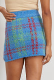 Kitri Skirts Susan Boucle Mini Skirt in Blue Check Kitri Susan Boucle Mini Skirt in Blue Check